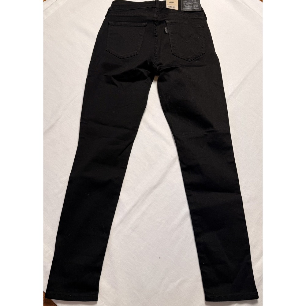 NWT Levi's 711 Skinny Mid Rise Slim Black Jeans Size 25x26 0 X Short